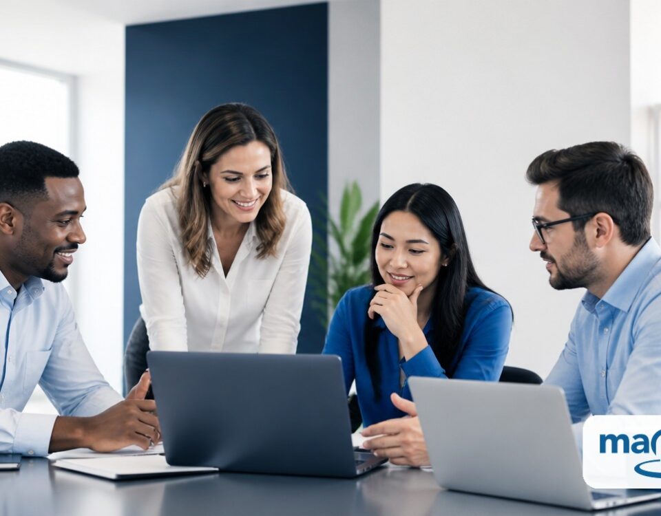 How to Stop Guessing Which Neighborhoods to Target hero image showing a professional business team planning together.
