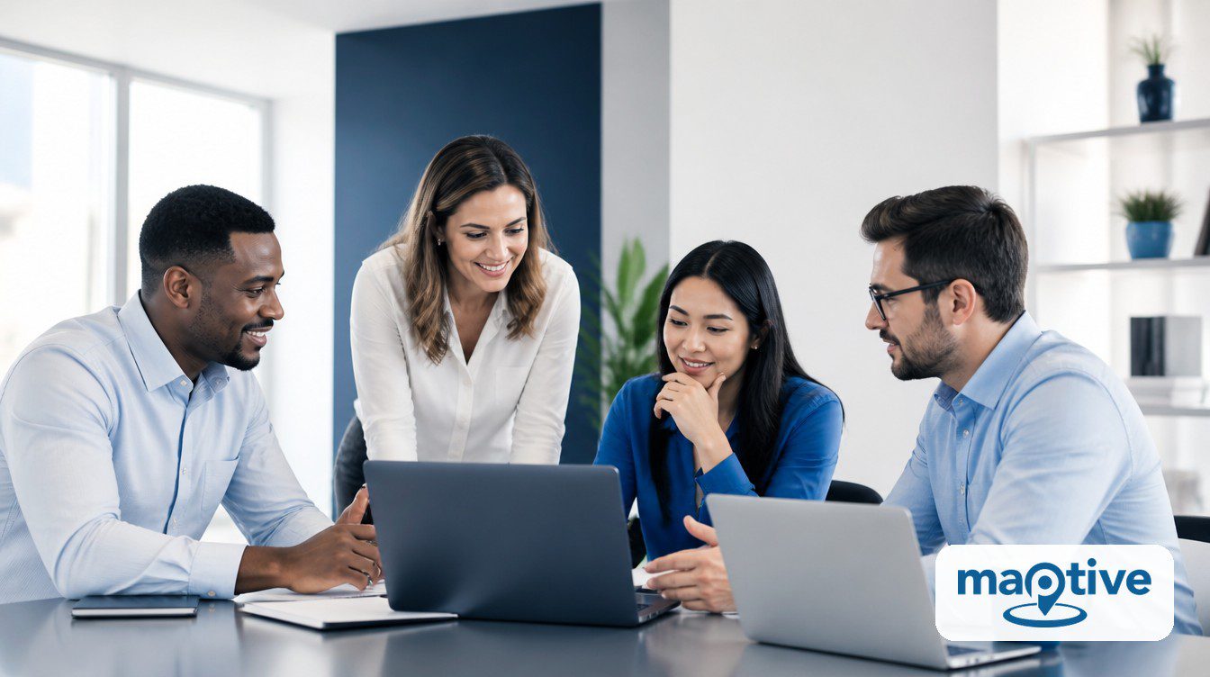 How to Stop Guessing Which Neighborhoods to Target hero image showing a professional business team planning together.