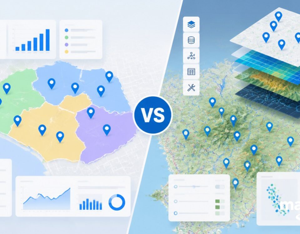 Location Intelligence vs GIS: What’s the Difference? featured image with clean mapping and analytics visuals.