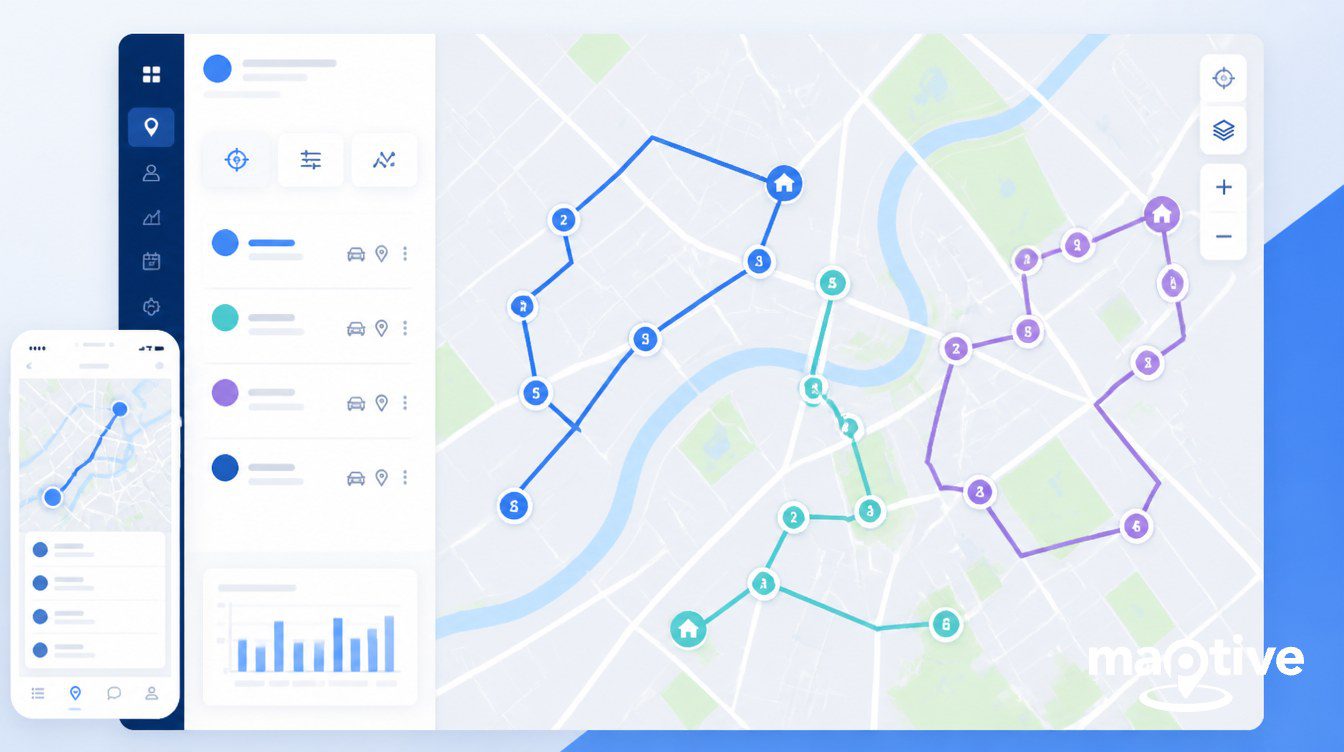Route Optimization for Field Sales Teams: Planning Smarter Routes That Save Time and Close More Deals featured image with clean mapping and analytics visuals.