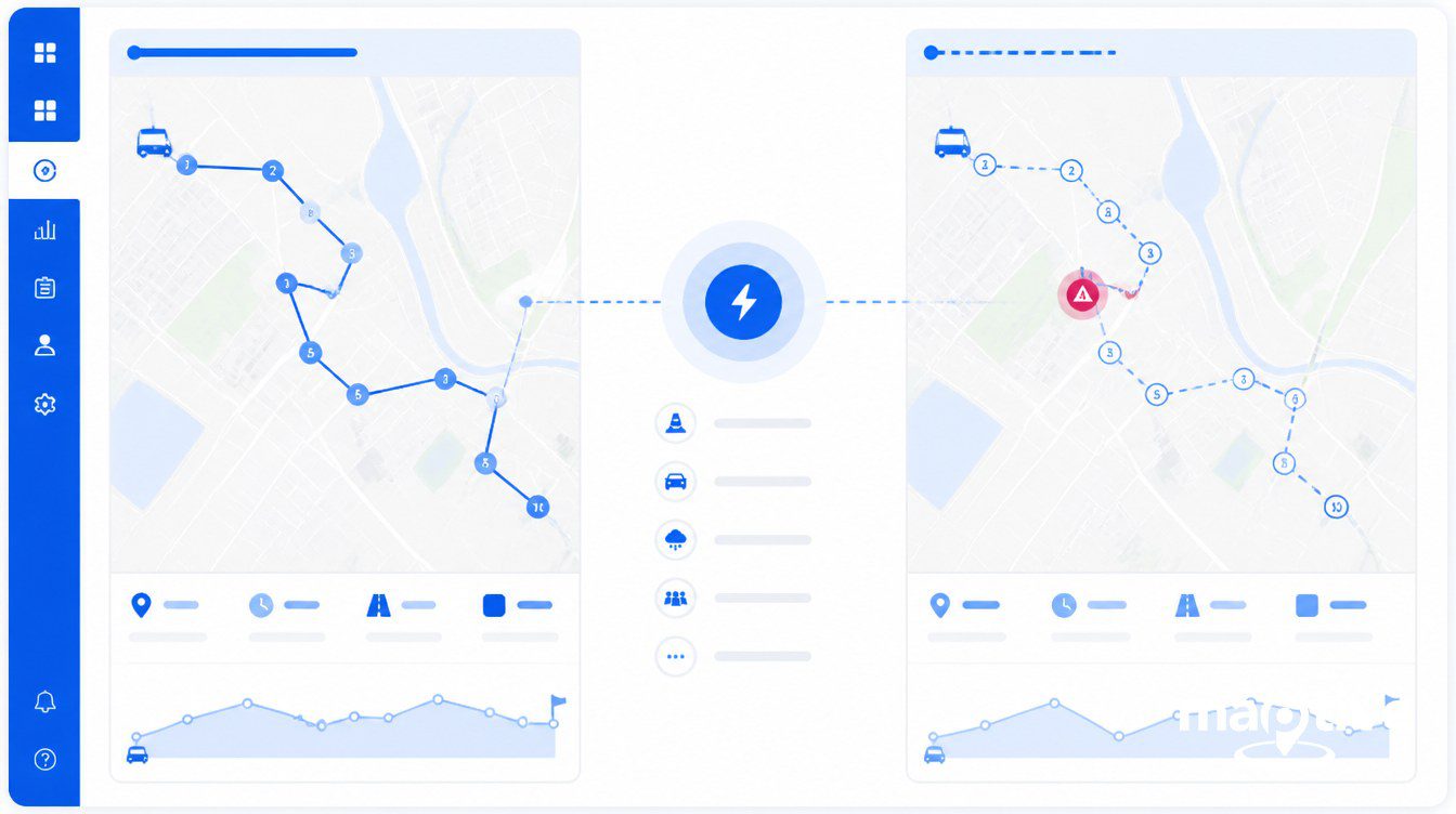 Static Routes, Dynamic Routes, and the Replanning Trigger visual.
