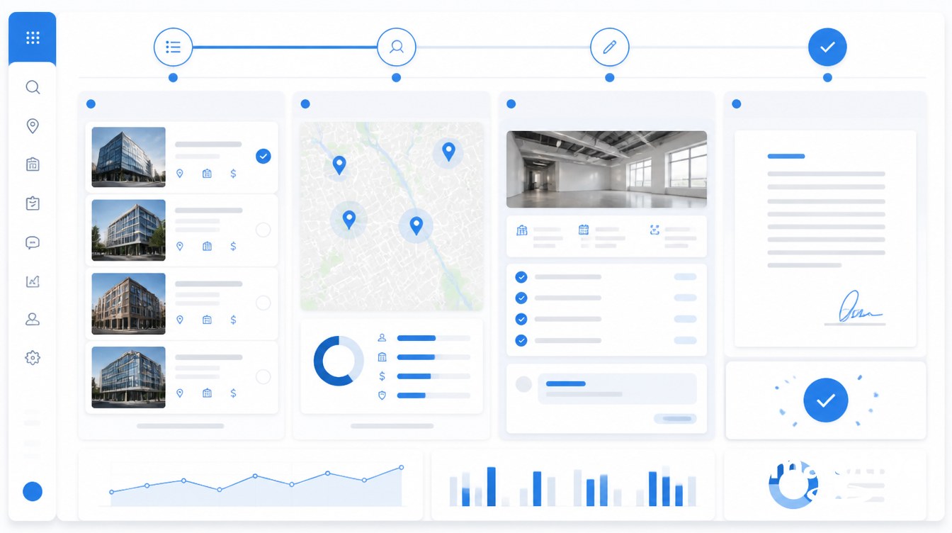 From Shortlist to Signed Lease visual for the data-driven approach to choosing a business location.
