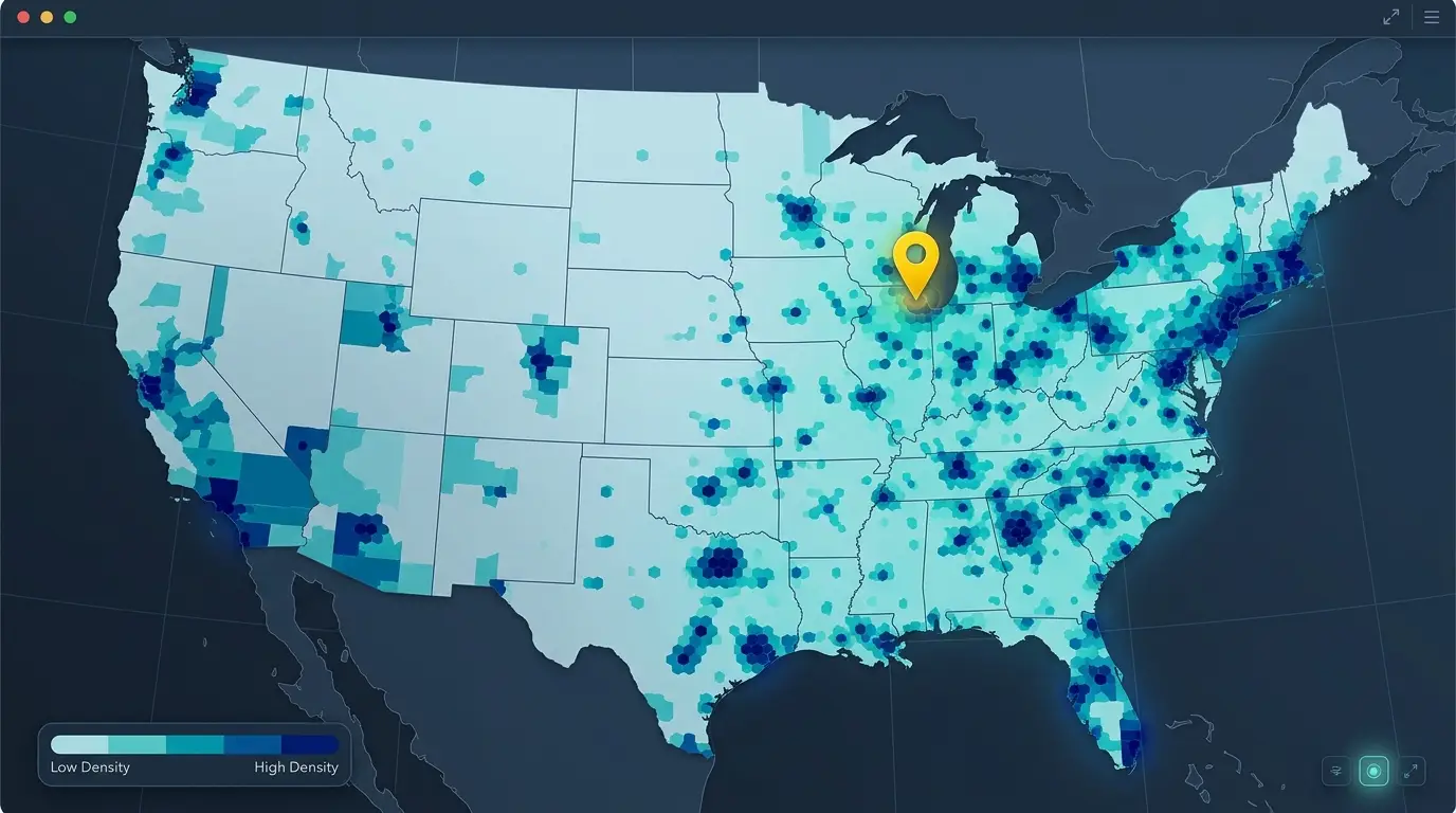 How to Read a Density Map for Market Sizing and Site Selection