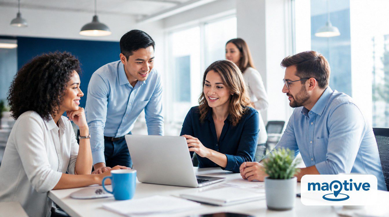 Why Your Coverage Map Is Out of Date Already hero image showing a professional business team planning together.
